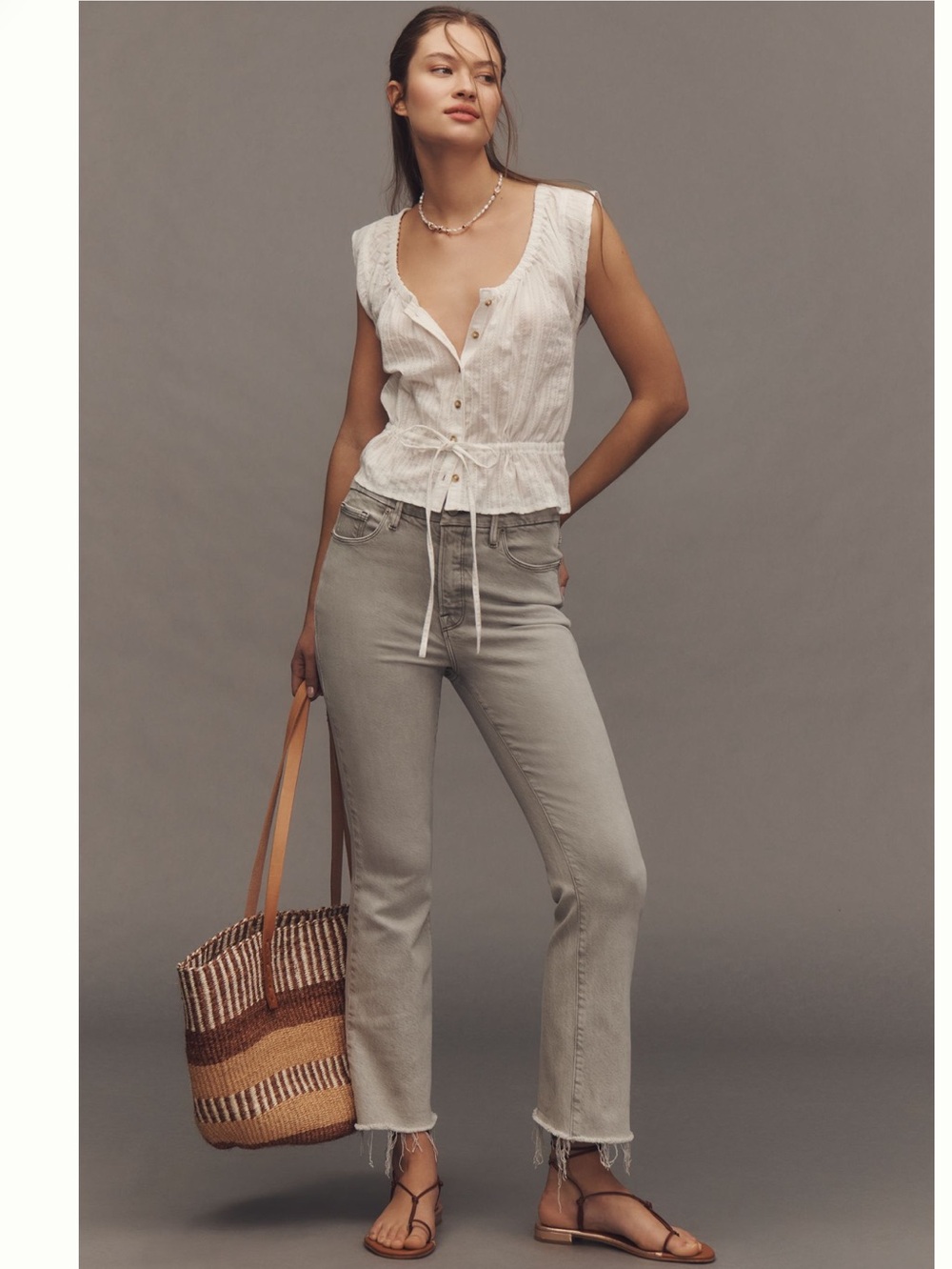 GA Good Legs Soft Tech High-rise Crop Mini Bootcut Jeans